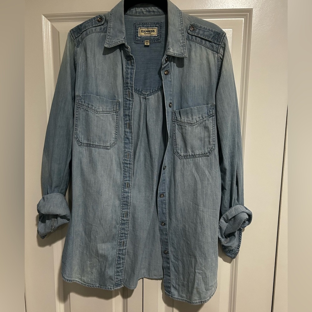 Express boyfriend fit denim shirt
